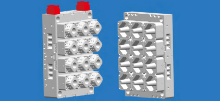 12型腔模内贴标奶茶杯模具案例