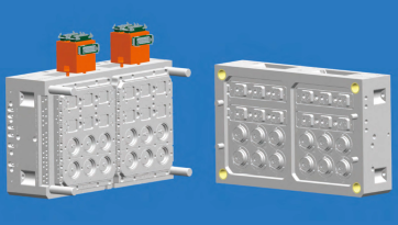 Форма с разделенной крышкой на 12 + 12 полостей