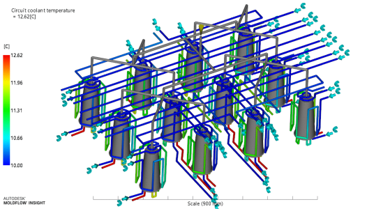 Анализ охлаждения потока пресс-формы