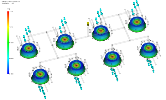 Анализ течения в пресс-форме – распределение давления
